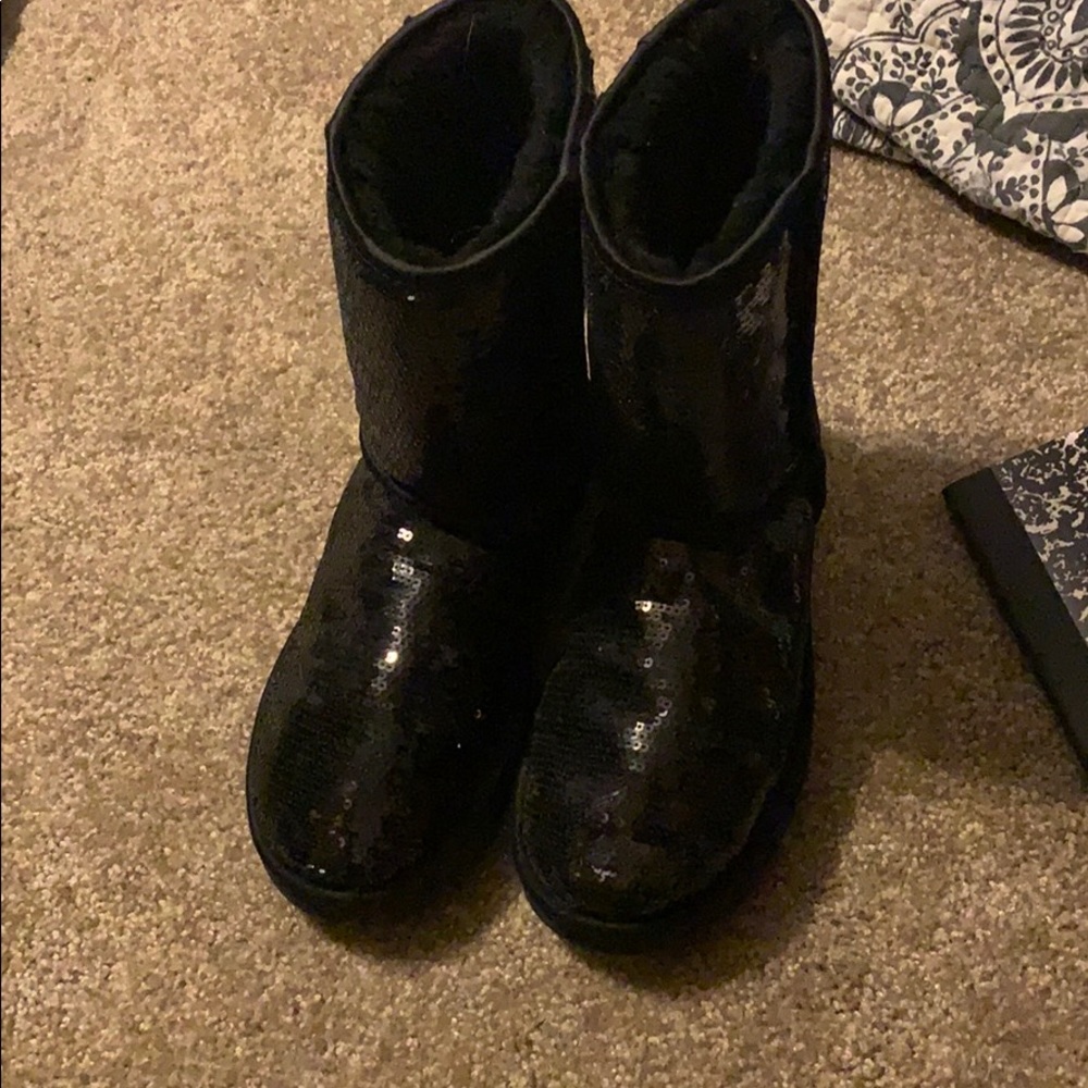 Black Sequin UGG Boots size 8